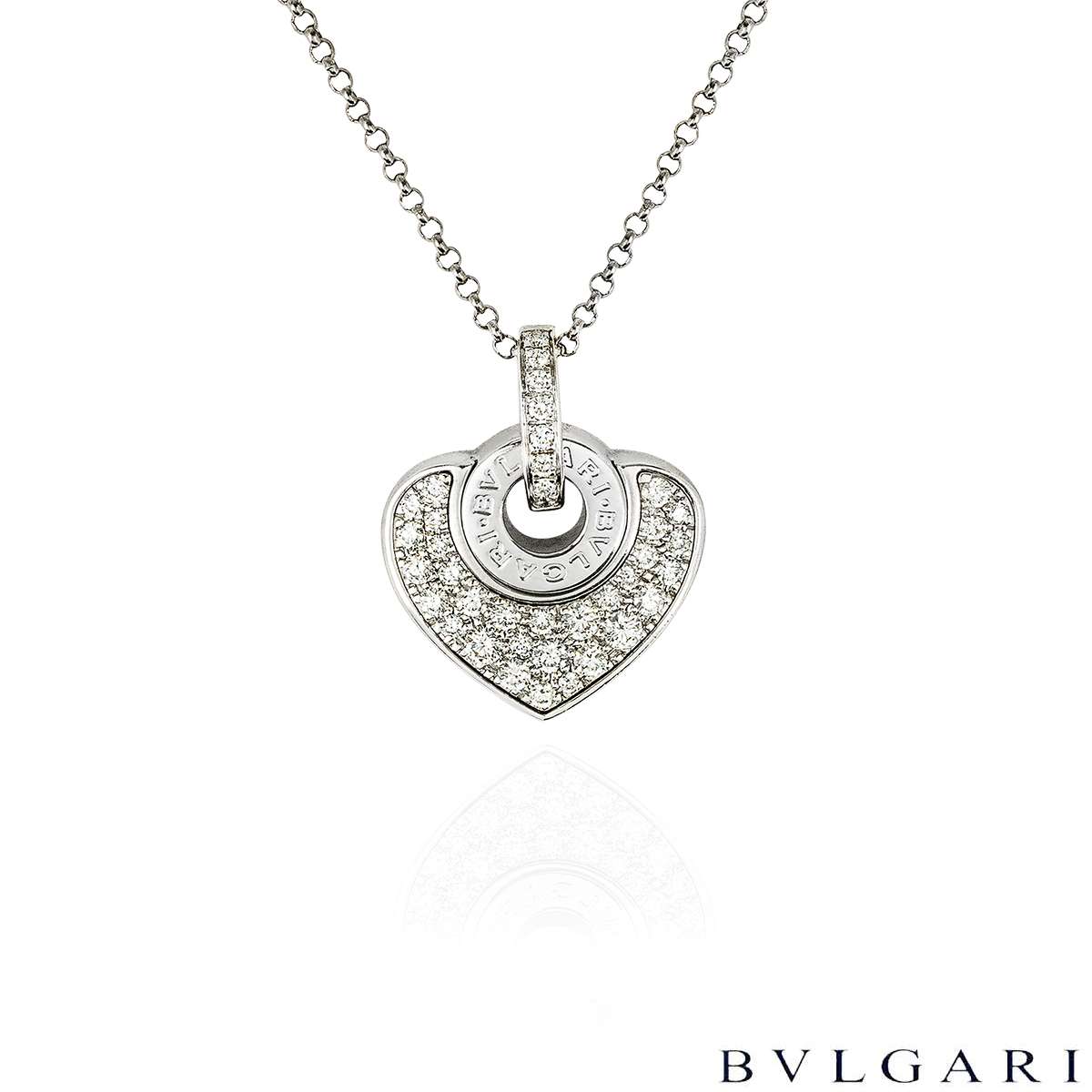 Bvlgari White Gold Bvlgari Bvlgari Doppio Cuore Diamond Necklace 351843/CL857567